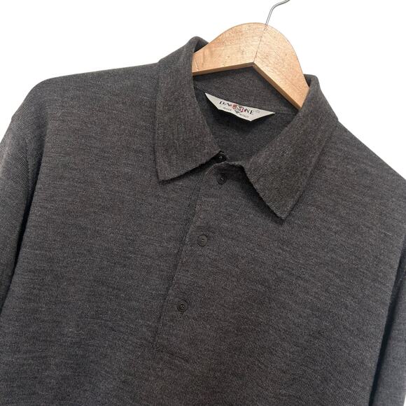 Dalmine Uomo Gray Pure Wool Polo Sweater Sz XL - Picture 1 of 5